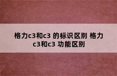 格力c3和c3+的标识区别 格力c3和c3+功能区别